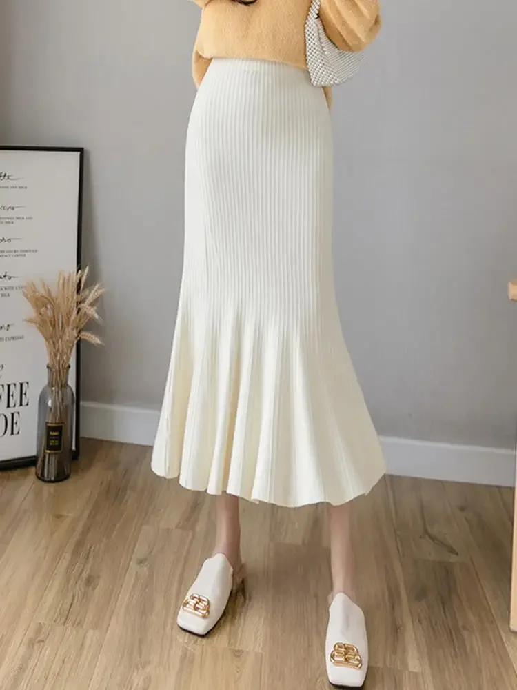 Summer Clothing Wraps - Elegante gebreide wikkelrok met hoge taille,