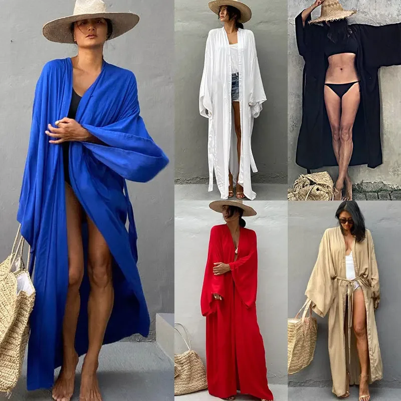 Summer Clothing Wraps - Kimono Dames Strandkleding Cover Up Cardigan