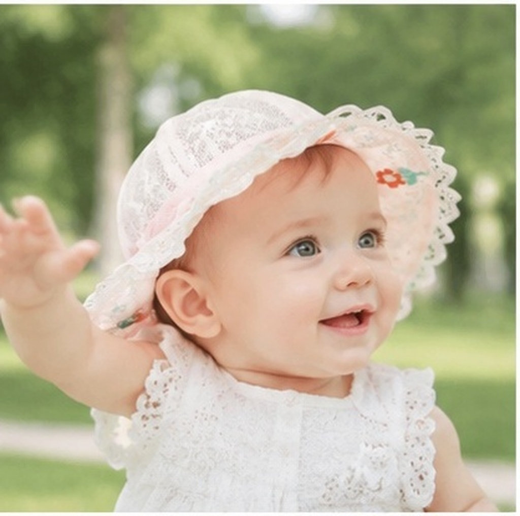 Sun Hat Wide Brim - Baby meisje brede rand ademende mesh