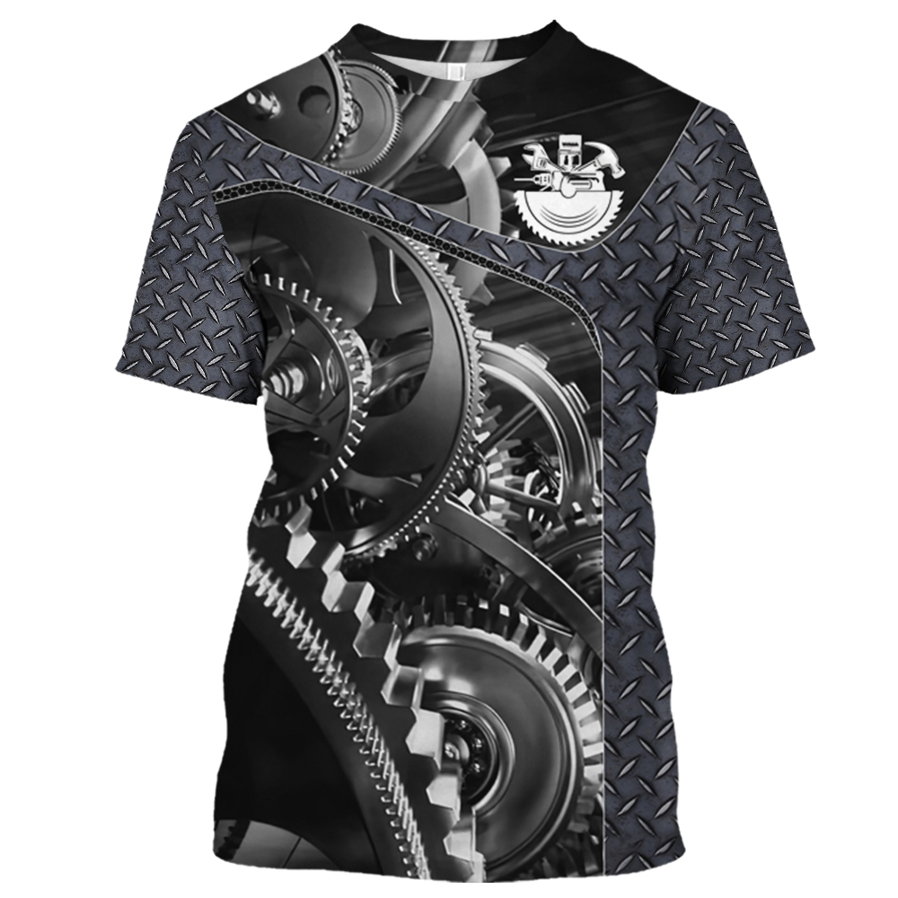 Summer Clothing Names - Vintage T-shirt Monteur 3D Print Tops