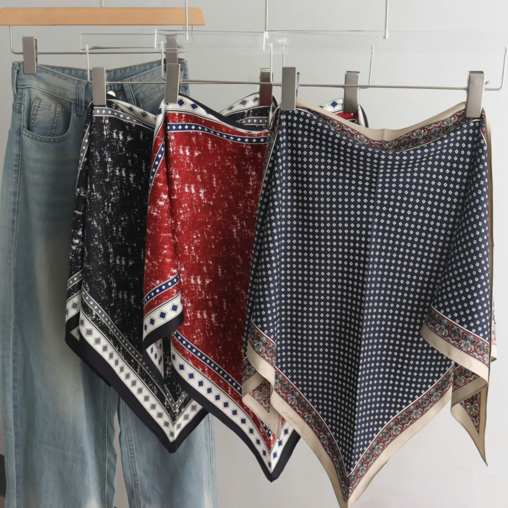 Summer Clothing Wraps - Nieuwe satijnen damessjaal tie-dye retro sjaalriem