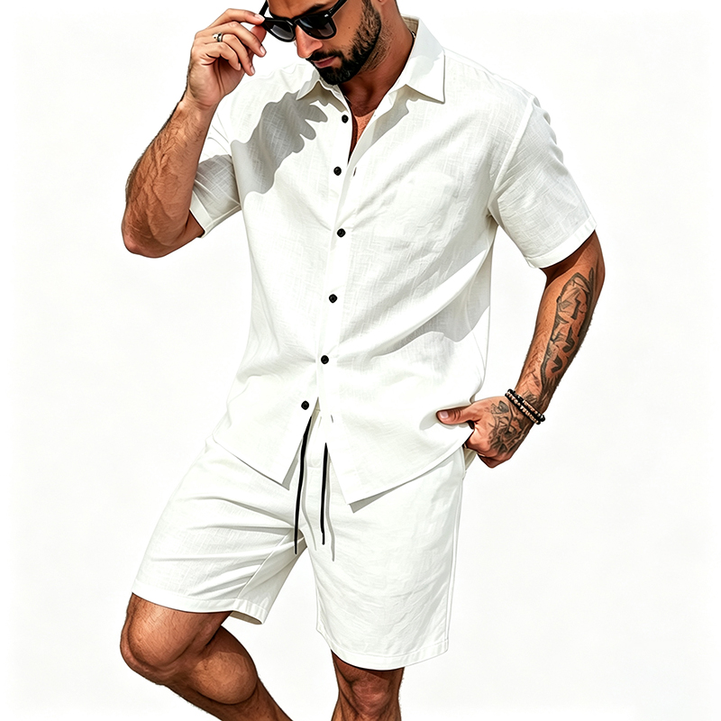 Heren linnen tweedelige outfit - Summer Clothing Sets recensie en prijs