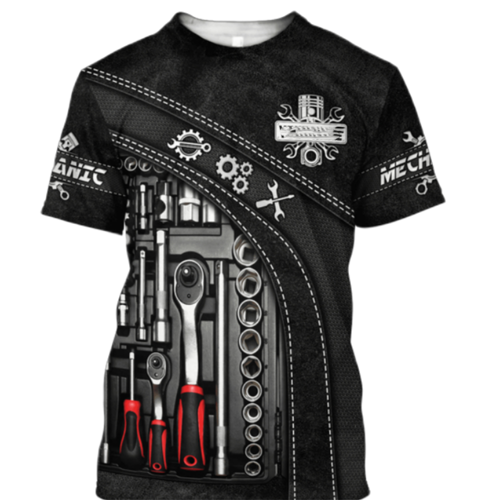 Vintage T-shirt Monteur 3D Pri - Summer Clothing Names recensie en prijs