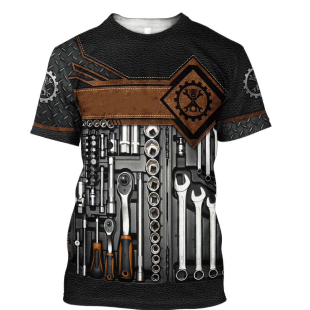 Vintage T-shirt Monteur 3D Pri - Summer Clothing Names recensie en prijs